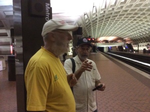Waiting for the Red Line train home. With Gordon.